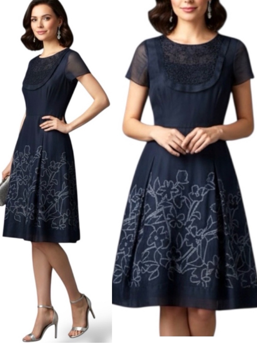 SB by SACHIN+BABI Cocktail Dress Fit & Flare Embroidered Beaded LBD Black Size 4